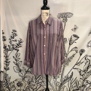 Villager Liz Claiborne stripped button up. Sz 18W